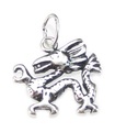 Chinese Dragon 2D charm i sterling silver .925 x 1 Lucky Dragons berlocker