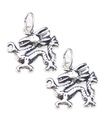 Packung mit 2 Drachen 2D Sterling Silber Charms .925 Drachen Charms