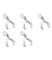 Pack de 5 petits breloques en argent sterling Wishbones .925 breloques porte-bonheur