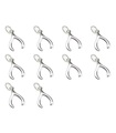 Pack de 10 petits breloques en argent sterling Wishbones .925 breloques porte-bonheur