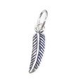 PETITE plume 2d breloque en argent sterling .925 x 1 oiseaux plumes breloques