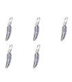 Pack de 5 breloques en argent sterling TINY Feathers .925 breloque plume