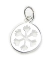 Ciondolo piccolo fiocco di neve in argento sterling .925 x 1 Ciondoli neve e Natale