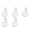 Confezione da 5 piccoli fiocchi di neve ciondoli in argento sterling .925 charm neve