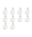 Packung mit 10 kleinen Schneeflocken Sterling Silber Charms .925 Schnee Charm