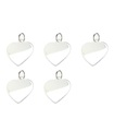 Paquete de 5 abalorios de plata esterlina con forma de corazón grabable de 15 mm apx .925