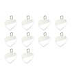 Lot de 10 charms coeur à graver apx 15 mm en argent sterling .925