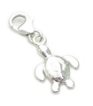 PETITE tortue sur clip breloque en argent sterling .925 x 1 breloques tortues