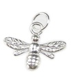 Petite breloque en argent sterling abeille .925 x 1 Breloques insectes et abeilles