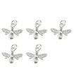 Pack de 5 petites breloques en argent sterling abeilles .925 Breloque abeille