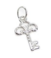 Apx 13mm Schlüssel TINY Sterling Silber Charm .925 x 1 Schlüssel Charms