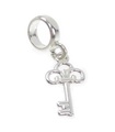 Tiny key bead sterling silver charm .925 x 1 keys charms