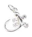 Gecko Lizard charm i sterling silver .925 x 1 Ödlor