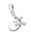 Gecko Eidechse auf 9mm Clip kleiner Sterling Silber Charm .925 x 1