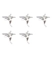 Pack of 5 Hummingbirds small sterling silver charms .925 birds