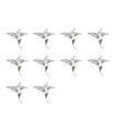 Pack de 10 petits breloques en argent sterling colibris .925 oiseaux