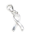 Awareness Ribbon on 9mm clip small sterling silver charm .925 x 1