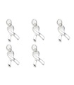 Packung mit 5 Awareness Ribbons kleine Sterling Silber Charms .925