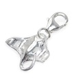 Manta Ray on clip sterling silver charm .925 x 1 Rays and Mantas