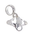 Charm de plata esterlina con cuentas de Manta Ray .925 x 1 Charms de Mantas Rays