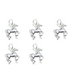 Pack of 5 Horse small sterling silver charms .925 x 1 Horses charm