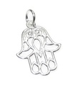 Charm de plata esterlina de la mano de Hamsa .925 x 1 Charms de protección contra el mal