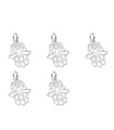 Pack de 5 breloques en argent sterling Hamsa Hand .925 Breloque de protection