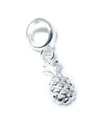 Pineapple Tiny 2D bead sterling silver charm .925 x 1 Pineapples