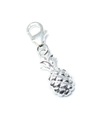 Pineapple Tiny 2D sterling silver clip charm .925 x 1 Pineapples