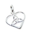 Trefoil Heart kleine sterling zilveren bedel hanger .925 x 1 Love hearts