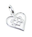 Colgante Charm pequeño nudo infinito con corazón de amor en plata de ley .925