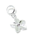 Blomma pärla sterling silver charm .925 x 1 Blommor charm pärlor