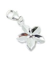 Flower on clip sterling silver charm .925 x 1 blommor charm