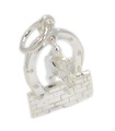 Cavallo che salta attraverso il ciondolo in argento sterling a ferro di cavallo .925 x 1 charms