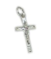 Kruisbeeld kleine sterling zilveren bedel - hanger .925 x1 Jesus Crosses Holy