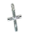 Charm de plata de ley con cruz de talla diamante - colgante .925 x 1 Cruces Santas