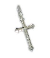 Ciondolo croce in argento sterling - charm taglio diamante .925 x 1 Cristo Croci