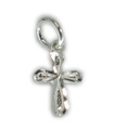 Petite breloque en argent sterling taillée en diamant - pendentif .925 x 1 croix