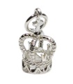 Charm de plata de ley con corona .925 x 1 Colgantes de coronas de rey reina real