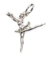 Charme en argent sterling de danse de ballerine .925 x 1 charmes de danse de ballet