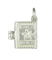 Święta Biblia Sterling Silver otwierający urok krzyż wewnątrz 925x1 Biblie charms