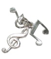 Music Notes set med 3 charm i sterling silver .925 x 1 Musiker charm