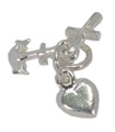 Faith Hope Charity sterling silver charm .925 x1 Heart Cross Anchor charms