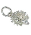 Hedgehog sterling silver charm .925 x 1 hedgehogs charm