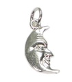 Mond mit Gesicht Sterling Silber Charm .925 x 1 himmlische Charms