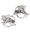 Boucles d'oreilles en argent sterling Dolphin in Hoop .925 x 1 paire de dauphins