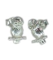 Orecchini a bottone in argento sterling con gufo, 925 x 1 paio di gufi Studs