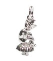 Pixie seduto su un ciondolo in argento sterling a forma di fungo .925 x 1 charms