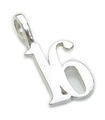 Ciondolo piccolo in argento sterling 16 ° compleanno .925 x 1 ciondoli compleanni