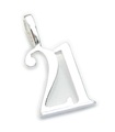 21e anniversaire petit pendentif en argent sterling .925 x 1 Pendentifs anniversaires